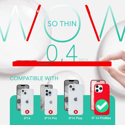 NALIA Magnet Silikonhülle für iPhone 14 Pro Max – MagSafe kompatibel & Liquid Silicone – SLIQ (Soft-Touch Schutz & Mikrofaser Innen) – Marke aus Berlin Rot NALIA Protective Hülle