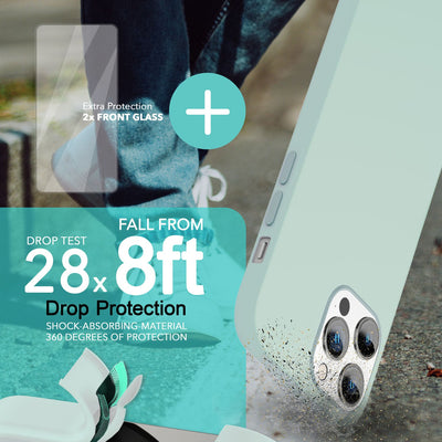 NALIA Magnet Silikonhülle für iPhone 14 Pro Max – MagSafe kompatibel & Liquid Silicone – SLIQ (Soft-Touch Schutz & Mikrofaser Innen) – Marke aus Berlin Grün NALIA Protective Hülle