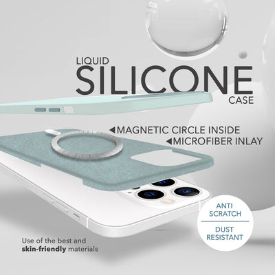 NALIA Magnet Silikonhülle für iPhone 14 Pro Max – MagSafe kompatibel & Liquid Silicone – SLIQ (Soft-Touch Schutz & Mikrofaser Innen) – Marke aus Berlin Grün NALIA Protective Hülle