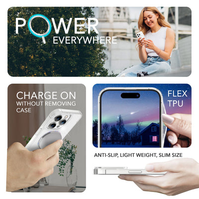 NALIA Magnet Glitzerhülle für iPhone 14 Pro Max – MagSafe kompatibel & 2x Schutzglas – BLYZE (Anti-Gelb Hardcase & Silikon Bumper) – Marke aus Berlin Default Title NALIA Transparente Hülle
