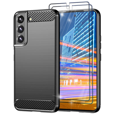 NALIA Silikonhülle für Samsung Galaxy S23 – Rutschfest & Matt – VORTEX (Gebürstete Optik & Carbon Design) – Marke aus Berlin Default Title NALIA Protective Hülle