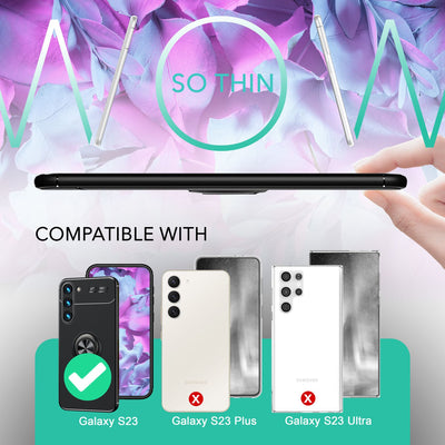 NALIA Ringhülle für Samsung Galaxy S23 – Ring-Ständer 360° & für Magnet-Halter – GRIP360 (Mattiertes Silikon Case) – Marke aus Berlin Schwarz NALIA Protective Hülle