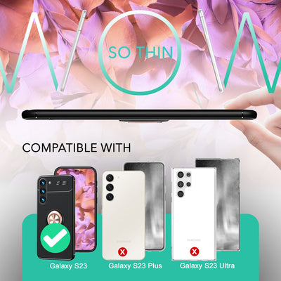 NALIA Ringhülle für Samsung Galaxy S23 – Ring-Ständer 360° & für Magnet-Halter – GRIP360 (Mattiertes Silikon Case) – Marke aus Berlin Rose Gold NALIA Protective Hülle