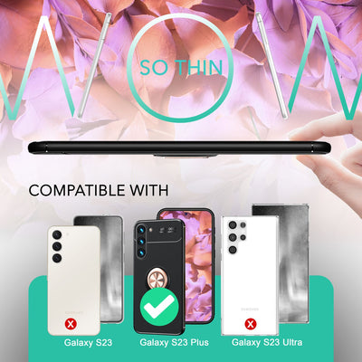 NALIA Ringhülle für Samsung Galaxy S23 Plus – Ring-Ständer 360° & für Magnet-Halter – GRIP360 (Mattiertes Silikon Case) – Marke aus Berlin Rose Gold NALIA Protective Hülle