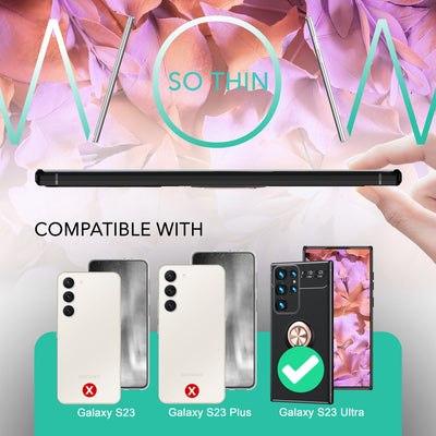 NALIA Ringhülle für Samsung Galaxy S23 Ultra – Ring-Ständer 360° & für Magnet-Halter – GRIP360 (Mattiertes Silikon Case) – Marke aus Berlin Rose Gold NALIA Protective Hülle