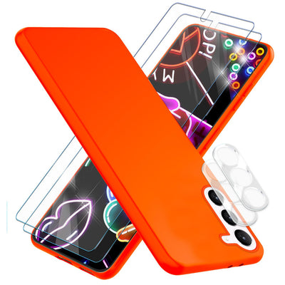 NALIA Neon Silikonhülle für Samsung Galaxy S23 – Soft-Touch & Signal-Neon – NEONSHOCK (Matte Schutzhülle) – Marke aus Berlin Orange NALIA Neon Hülle