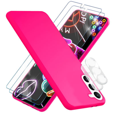 NALIA Neon Silikonhülle für Samsung Galaxy S23 – Soft-Touch & Signal-Neon – NEONSHOCK (Matte Schutzhülle) – Marke aus Berlin Pink NALIA Neon Hülle
