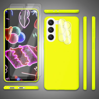 NALIA Neon Silikonhülle für Samsung Galaxy S23 – Soft-Touch & Signal-Neon – NEONSHOCK (Matte Schutzhülle) – Marke aus Berlin Gelb NALIA Neon Hülle
