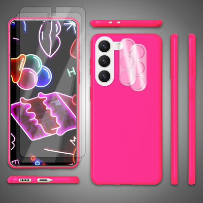 NALIA Neon Silikonhülle für Samsung Galaxy S23 Plus – Soft-Touch & Signal-Neon – NEONSHOCK (Matte Schutzhülle) – Marke aus Berlin Pink NALIA Protective Hülle
