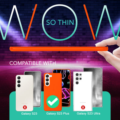 NALIA Neon Silikonhülle für Samsung Galaxy S23 Plus – Soft-Touch & Signal-Neon – NEONSHOCK (Matte Schutzhülle) – Marke aus Berlin Orange NALIA Protective Hülle