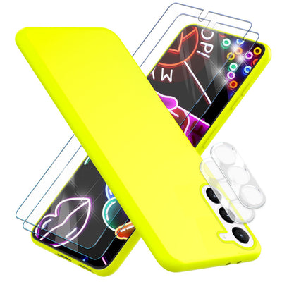 NALIA Neon Silikonhülle für Samsung Galaxy S23 Plus – Soft-Touch & Signal-Neon – NEONSHOCK (Matte Schutzhülle) – Marke aus Berlin Gelb NALIA Protective Hülle