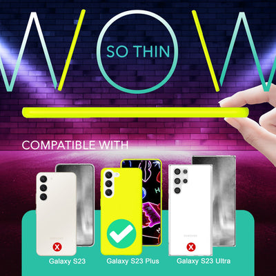 NALIA Neon Silikonhülle für Samsung Galaxy S23 Plus – Soft-Touch & Signal-Neon – NEONSHOCK (Matte Schutzhülle) – Marke aus Berlin Gelb NALIA Protective Hülle