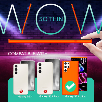 NALIA Neon Silikonhülle für Samsung Galaxy S23 Ultra – Soft-Touch & Signal-Neon – NEONSHOCK (Matte Schutzhülle) – Marke aus Berlin Orange NALIA Neon Hülle