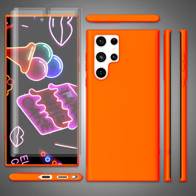 NALIA Neon Silikonhülle für Samsung Galaxy S23 Ultra – Soft-Touch & Signal-Neon – NEONSHOCK (Matte Schutzhülle) – Marke aus Berlin Orange NALIA Neon Hülle
