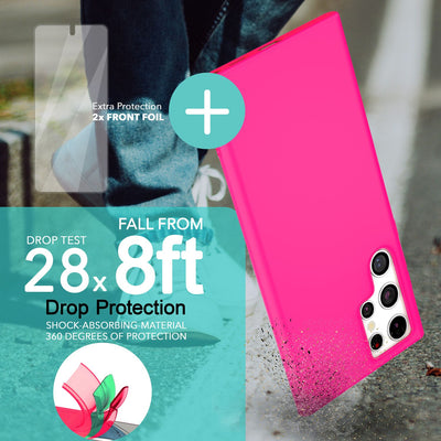 NALIA Neon Silikonhülle für Samsung Galaxy S23 Ultra – Soft-Touch & Signal-Neon – NEONSHOCK (Matte Schutzhülle) – Marke aus Berlin Pink NALIA Neon Hülle