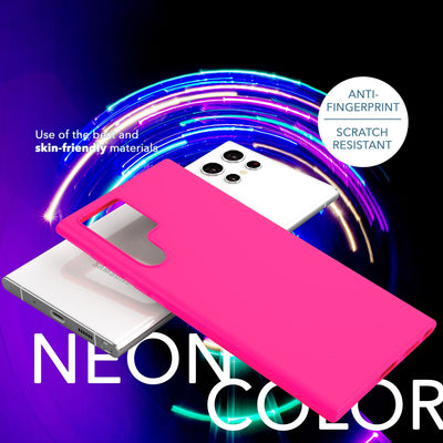 NALIA Neon Silikonhülle für Samsung Galaxy S23 Ultra – Soft-Touch & Signal-Neon – NEONSHOCK (Matte Schutzhülle) – Marke aus Berlin Pink NALIA Neon Hülle