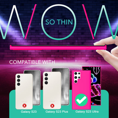 NALIA Neon Silikonhülle für Samsung Galaxy S23 Ultra – Soft-Touch & Signal-Neon – NEONSHOCK (Matte Schutzhülle) – Marke aus Berlin Pink NALIA Neon Hülle