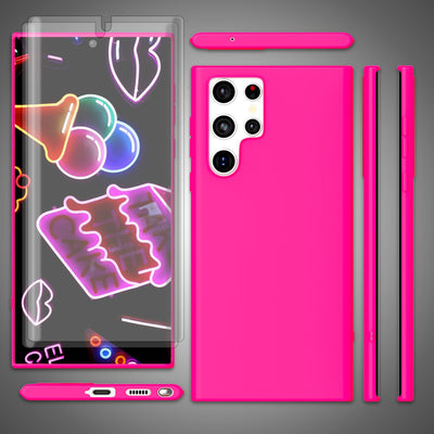 NALIA Neon Silikonhülle für Samsung Galaxy S23 Ultra – Soft-Touch & Signal-Neon – NEONSHOCK (Matte Schutzhülle) – Marke aus Berlin Pink NALIA Neon Hülle