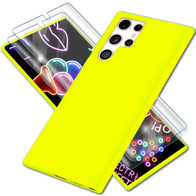 NALIA Neon Silikonhülle für Samsung Galaxy S23 Ultra – Soft-Touch & Signal-Neon – NEONSHOCK (Matte Schutzhülle) – Marke aus Berlin Gelb NALIA Neon Hülle