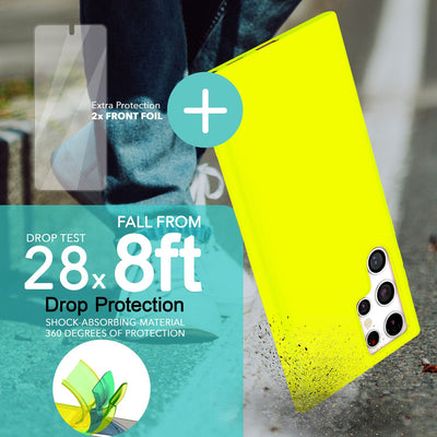 NALIA Neon Silikonhülle für Samsung Galaxy S23 Ultra – Soft-Touch & Signal-Neon – NEONSHOCK (Matte Schutzhülle) – Marke aus Berlin Gelb NALIA Neon Hülle
