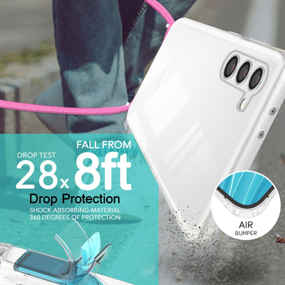 NALIA Handykette für Samsung Galaxy S23 – Transparentes Hybrid-Case & Band – HANGIT PRO (Anti-Gelb Rückseite & Verstellbar) – Marke aus Berlin Pink NALIA Transparente Hülle