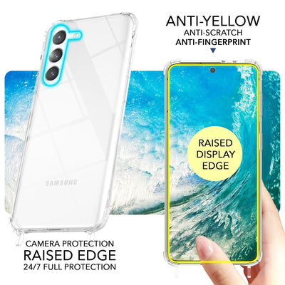 NALIA Handykette für Samsung Galaxy S23 Plus – Transparentes Hybrid-Case & Band – HANGIT PRO (Anti-Gelb Rückseite & Verstellbar) – Marke aus Berlin Dunkel-Grün NALIA Transparente Hülle