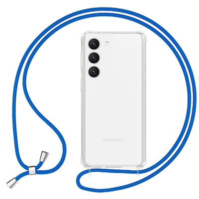 NALIA Handykette für Samsung Galaxy S23 Plus – Transparentes Hybrid-Case & Band – HANGIT PRO (Anti-Gelb Rückseite & Verstellbar) – Marke aus Berlin Blau NALIA Transparente Hülle