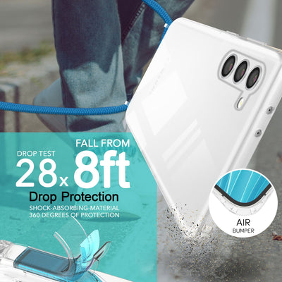NALIA Handykette für Samsung Galaxy S23 Plus – Transparentes Hybrid-Case & Band – HANGIT PRO (Anti-Gelb Rückseite & Verstellbar) – Marke aus Berlin Blau NALIA Transparente Hülle