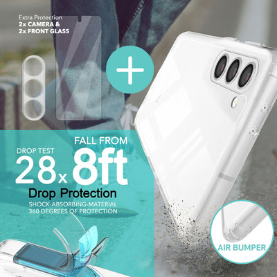 NALIA Transparente Hülle für Samsung Galaxy S23 Plus – Anti-Gelb & Stoßfest – BLYSS (Rückseite in Glas-Optik) – Marke aus Berlin Default Title NALIA Transparente Hülle