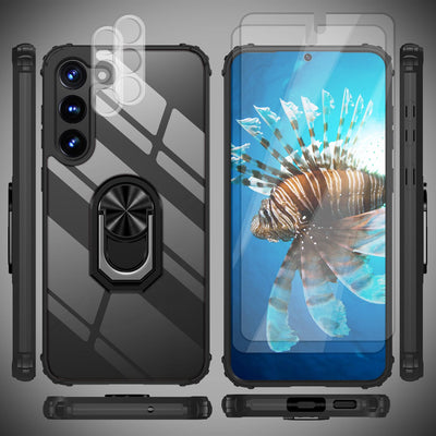 NALIA Ringhülle für Samsung Galaxy S23 – Für Magnethalter & 360° Stand – VAULT (Kristallklare Rückseite & Stoßfester Silikon-Rahmen) – Marke aus Berlin Default Title NALIA Protective Hülle