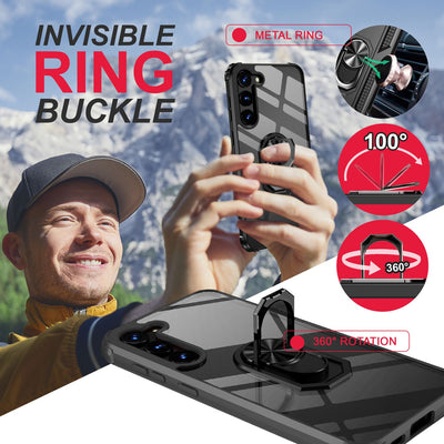 NALIA Ringhülle für Samsung Galaxy S23 Plus – Für Magnethalter & 360° Stand – VAULT (Kristallklare Rückseite & Stoßfester Silikon-Rahmen) – Marke aus Berlin Default Title NALIA Protective Hülle