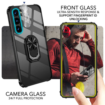 NALIA Ringhülle für Samsung Galaxy S23 Plus – Für Magnethalter & 360° Stand – VAULT (Kristallklare Rückseite & Stoßfester Silikon-Rahmen) – Marke aus Berlin Default Title NALIA Protective Hülle