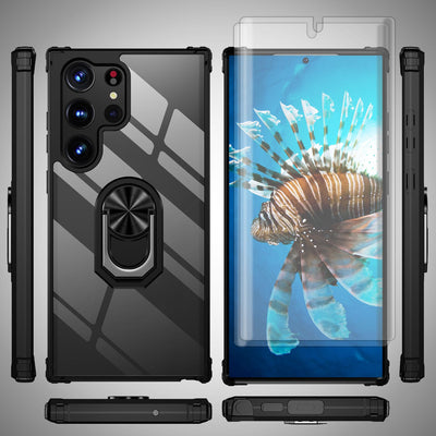 NALIA Ringhülle für Samsung Galaxy S23 Ultra – Für Magnethalter & 360° Stand – VAULT (Kristallklare Rückseite & Stoßfester Silikon-Rahmen) – Marke aus Berlin Default Title NALIA Protective Hülle