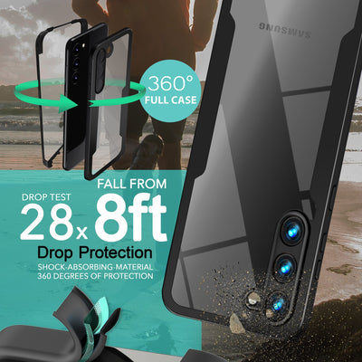 NALIA 360° Hülle für Samsung Galaxy S23 – Vergilbungsfrei & Rutschfester Matt-Rahmen – SURROUND (Full-Body Case mit Kameraschutz) – Marke aus Berlin Default Title NALIA Protective Hülle