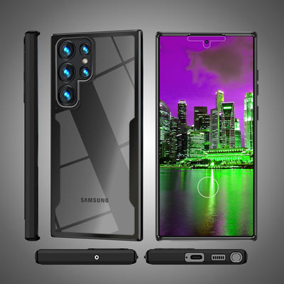 Klare 360 Grad Hybrid Hülle für Samsung Galaxy S23 Ultra, Schutz-Rahmen Schwarz Default Title NALIA Protective Hülle