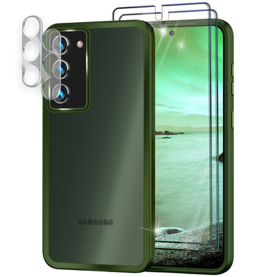 NALIA Matte Handyhülle für Samsung Galaxy S23 Plus – Stoßfester Silikon-Rahmen & Semi-Transparent – FUZION (Anti-Fingerprint Case) – Marke aus Berlin Grün NALIA Protective Hülle