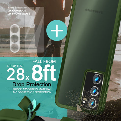 NALIA Matte Handyhülle für Samsung Galaxy S23 Plus – Stoßfester Silikon-Rahmen & Semi-Transparent – FUZION (Anti-Fingerprint Case) – Marke aus Berlin Grün NALIA Protective Hülle