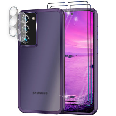 NALIA Matte Handyhülle für Samsung Galaxy S23 Plus – Stoßfester Silikon-Rahmen & Semi-Transparent – FUZION (Anti-Fingerprint Case) – Marke aus Berlin Lila NALIA Protective Hülle