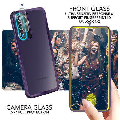 NALIA Matte Handyhülle für Samsung Galaxy S23 Plus – Stoßfester Silikon-Rahmen & Semi-Transparent – FUZION (Anti-Fingerprint Case) – Marke aus Berlin Lila NALIA Protective Hülle