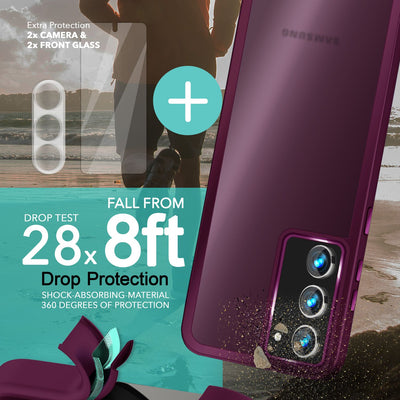 NALIA Matte Handyhülle für Samsung Galaxy S23 Plus – Stoßfester Silikon-Rahmen & Semi-Transparent – FUZION (Anti-Fingerprint Case) – Marke aus Berlin Rot NALIA Protective Hülle