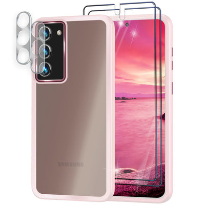 NALIA Matte Handyhülle für Samsung Galaxy S23 Plus – Stoßfester Silikon-Rahmen & Semi-Transparent – FUZION (Anti-Fingerprint Case) – Marke aus Berlin Rosa NALIA Protective Hülle
