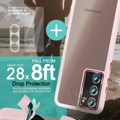NALIA Matte Handyhülle für Samsung Galaxy S23 Plus – Stoßfester Silikon-Rahmen & Semi-Transparent – FUZION (Anti-Fingerprint Case) – Marke aus Berlin Rosa NALIA Protective Hülle