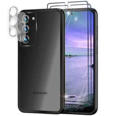 NALIA Matte Handyhülle für Samsung Galaxy S23 Plus – Stoßfester Silikon-Rahmen & Semi-Transparent – FUZION (Anti-Fingerprint Case) – Marke aus Berlin Schwarz NALIA Protective Hülle