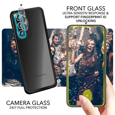 NALIA Matte Handyhülle für Samsung Galaxy S23 Plus – Stoßfester Silikon-Rahmen & Semi-Transparent – FUZION (Anti-Fingerprint Case) – Marke aus Berlin Schwarz NALIA Protective Hülle