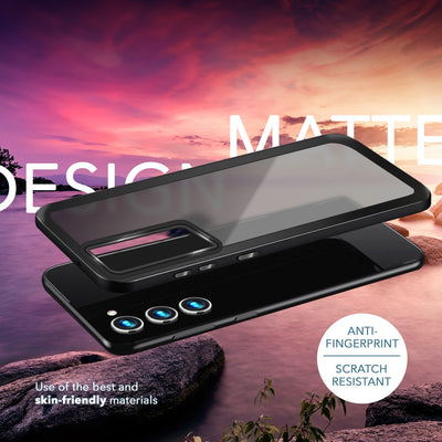 NALIA Matte Handyhülle für Samsung Galaxy S23 Plus – Stoßfester Silikon-Rahmen & Semi-Transparent – FUZION (Anti-Fingerprint Case) – Marke aus Berlin Schwarz NALIA Protective Hülle