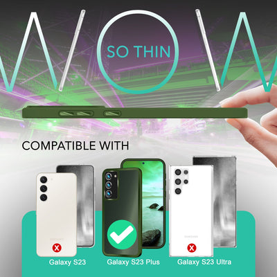NALIA Matte Handyhülle für Samsung Galaxy S23 Plus – Stoßfester Silikon-Rahmen & Semi-Transparent – FUZION (Anti-Fingerprint Case) – Marke aus Berlin Grün NALIA Protective Hülle
