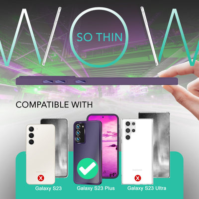 NALIA Matte Handyhülle für Samsung Galaxy S23 Plus – Stoßfester Silikon-Rahmen & Semi-Transparent – FUZION (Anti-Fingerprint Case) – Marke aus Berlin Lila NALIA Protective Hülle