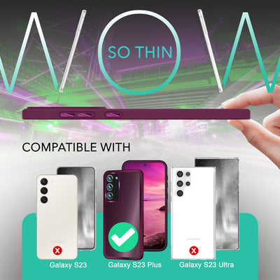 NALIA Matte Handyhülle für Samsung Galaxy S23 Plus – Stoßfester Silikon-Rahmen & Semi-Transparent – FUZION (Anti-Fingerprint Case) – Marke aus Berlin Rot NALIA Protective Hülle