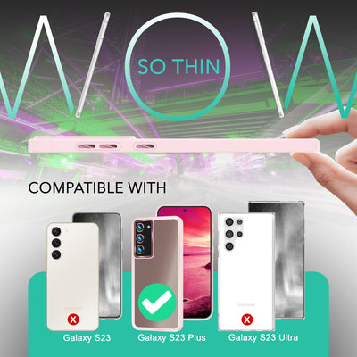 NALIA Matte Handyhülle für Samsung Galaxy S23 Plus – Stoßfester Silikon-Rahmen & Semi-Transparent – FUZION (Anti-Fingerprint Case) – Marke aus Berlin Rosa NALIA Protective Hülle