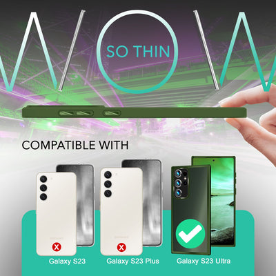 NALIA Matte Handyhülle für Samsung Galaxy S23 Ultra – Stoßfester Silikon-Rahmen & Semi-Transparent – FUZION (Anti-Fingerprint Case) – Marke aus Berlin Grün NALIA Protective Hülle